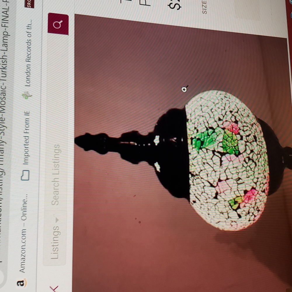 Mosaic Glass Table Lamp with Colorful Accents. TIFFANY STYLE - Picture 4 of 4
